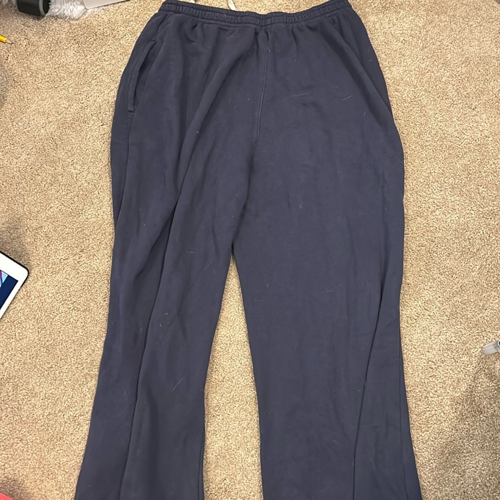 Brandy Melville open legged sweat pants, navy blue